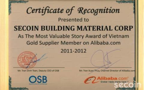 Secoin nhận giải thưởng “Câu chuyện thành công ấn tượng” từ Alibaba.com